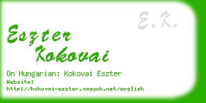 eszter kokovai business card